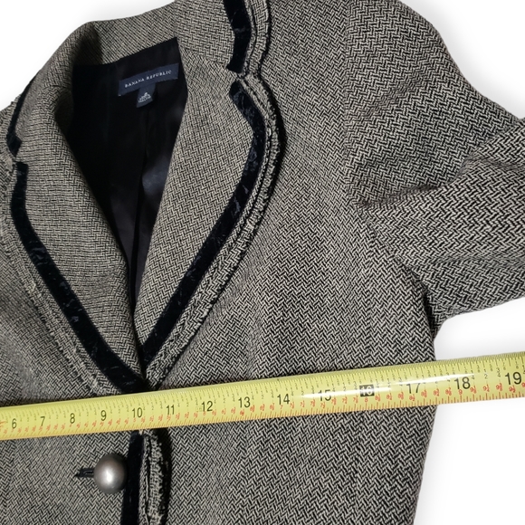 Banana Republic Wool Womens Two Button Blazer Grey Black Size 8 - Picture 7 of 8